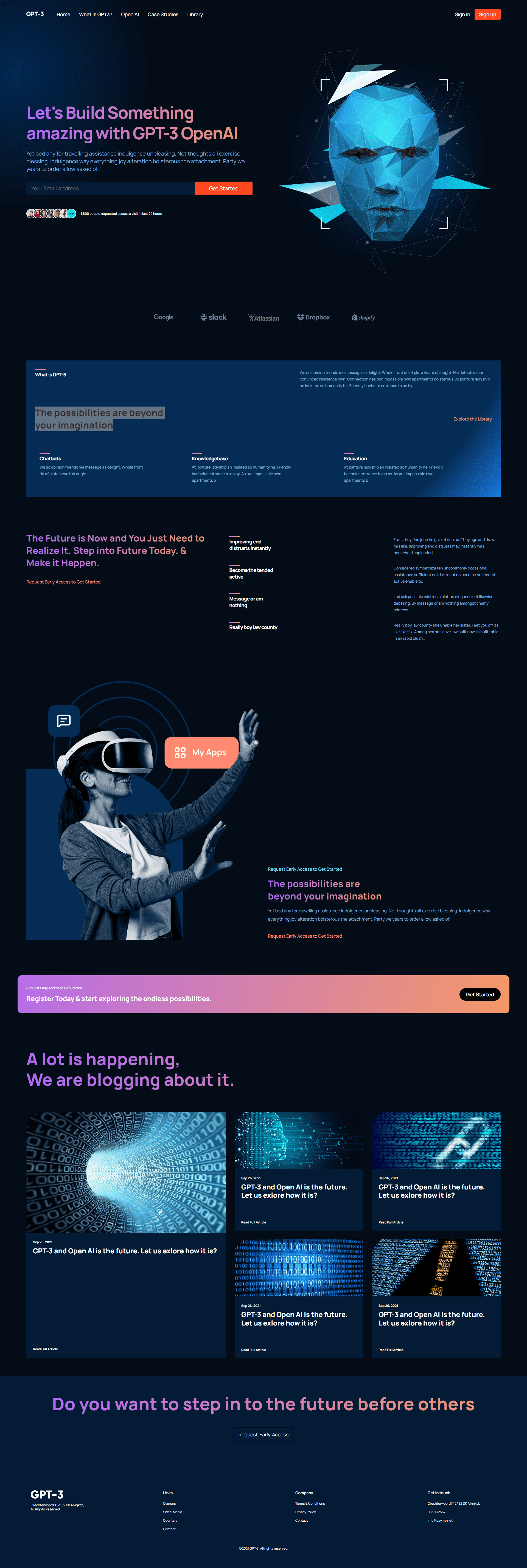 W3Flix portfolio gpt 3 homepage